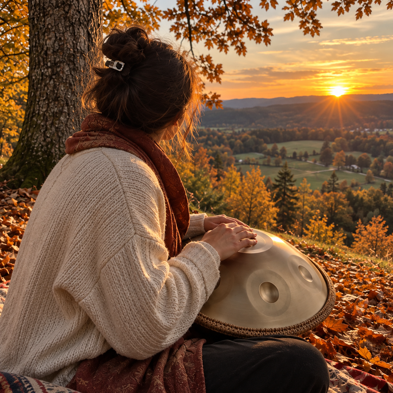 Un moment de musique au coucher du soleil