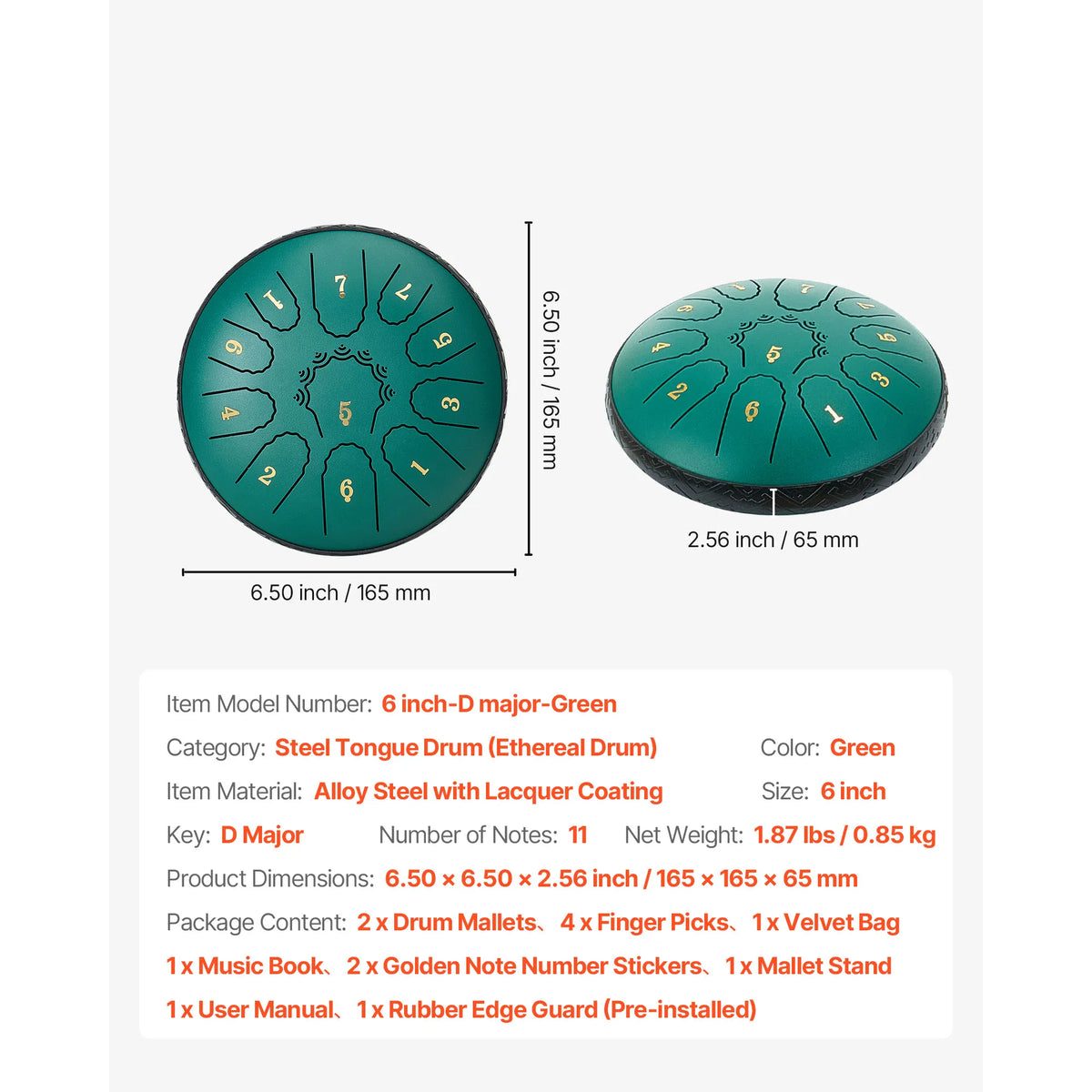 Steel Tongue Drum · 13 pouces